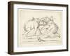 Two Elephants Fighting with Men on Their Backs-Lemaitre-Framed Art Print