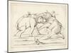 Two Elephants Fighting with Men on Their Backs-Lemaitre-Mounted Art Print