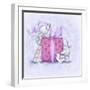 Two Elephants with Present-MAKIKO-Framed Giclee Print