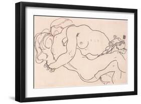 Two Embracing Female Nudes, 1918-Egon Schiele-Framed Giclee Print