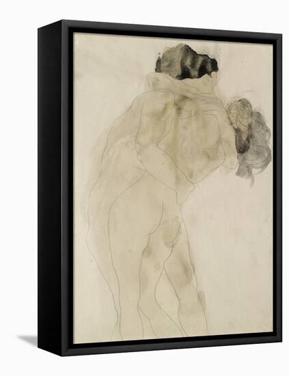 Two Embracing Figures-Auguste Rodin-Framed Stretched Canvas