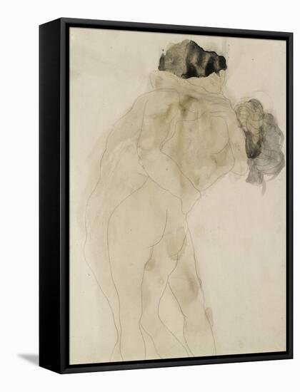 Two Embracing Figures-Auguste Rodin-Framed Stretched Canvas