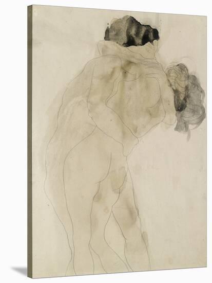 Two Embracing Figures-Auguste Rodin-Stretched Canvas