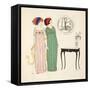 Two Empire Line Day Dresses from 'Les Robes De Paul Poiret' Pub. 1908 (Pochoir Print)-Paul Iribe-Framed Stretched Canvas