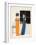 Two Empire Line Dresses from 'Les Robes De Paul Poiret' Pub. 1908 (Pochoir Print)-Paul Iribe-Framed Giclee Print