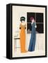 Two Empire Line Dresses from 'Les Robes De Paul Poiret' Pub. 1908 (Pochoir Print)-Paul Iribe-Framed Stretched Canvas
