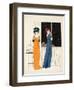 Two Empire Line Dresses from 'Les Robes De Paul Poiret' Pub. 1908 (Pochoir Print)-Paul Iribe-Framed Giclee Print