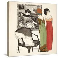 Two Empire Line Dresses from 'Les Robes De Paul Poiret' Pub. 1908 (Pochoir Print)-Paul Iribe-Stretched Canvas