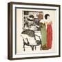 Two Empire Line Dresses from 'Les Robes De Paul Poiret' Pub. 1908 (Pochoir Print)-Paul Iribe-Framed Giclee Print