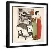 Two Empire Line Dresses from 'Les Robes De Paul Poiret' Pub. 1908 (Pochoir Print)-Paul Iribe-Framed Giclee Print