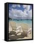 Two Empty Beach Chairs on Sandy Beach on the Island of Jost Van Dyck in the British Virgin Islands-Donald Nausbaum-Framed Stretched Canvas