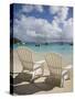 Two Empty Beach Chairs on Sandy Beach on the Island of Jost Van Dyck in the British Virgin Islands-Donald Nausbaum-Stretched Canvas