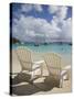 Two Empty Beach Chairs on Sandy Beach on the Island of Jost Van Dyck in the British Virgin Islands-Donald Nausbaum-Stretched Canvas