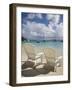 Two Empty Beach Chairs on Sandy Beach on the Island of Jost Van Dyck in the British Virgin Islands-Donald Nausbaum-Framed Photographic Print