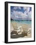 Two Empty Beach Chairs on Sandy Beach on the Island of Jost Van Dyck in the British Virgin Islands-Donald Nausbaum-Framed Photographic Print