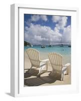 Two Empty Beach Chairs on Sandy Beach on the Island of Jost Van Dyck in the British Virgin Islands-Donald Nausbaum-Framed Photographic Print