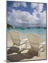 Two Empty Beach Chairs on Sandy Beach on the Island of Jost Van Dyck in the British Virgin Islands-Donald Nausbaum-Mounted Photographic Print