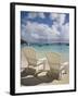 Two Empty Beach Chairs on Sandy Beach on the Island of Jost Van Dyck in the British Virgin Islands-Donald Nausbaum-Framed Photographic Print