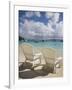 Two Empty Beach Chairs on Sandy Beach on the Island of Jost Van Dyck in the British Virgin Islands-Donald Nausbaum-Framed Photographic Print