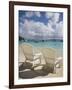 Two Empty Beach Chairs on Sandy Beach on the Island of Jost Van Dyck in the British Virgin Islands-Donald Nausbaum-Framed Photographic Print