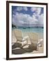 Two Empty Beach Chairs on Sandy Beach on the Island of Jost Van Dyck in the British Virgin Islands-Donald Nausbaum-Framed Photographic Print