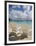 Two Empty Beach Chairs on Sandy Beach on the Island of Jost Van Dyck in the British Virgin Islands-Donald Nausbaum-Framed Photographic Print