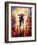 Two Enamoured Under An Umbrella-balaikin2009-Framed Art Print