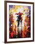 Two Enamoured Under An Umbrella-balaikin2009-Framed Art Print