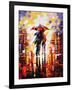 Two Enamoured Under An Umbrella-balaikin2009-Framed Art Print