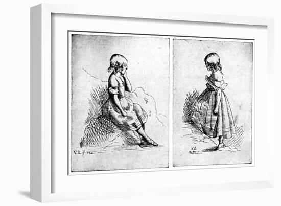 Two Etchings by Queen Victoria, 1840-null-Framed Giclee Print