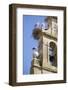 Two European White Storks and their Nests on Convent Bell Tower, Santo Domingo, La Rioja, Spain-Nick Servian-Framed Photographic Print