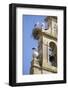 Two European White Storks and their Nests on Convent Bell Tower, Santo Domingo, La Rioja, Spain-Nick Servian-Framed Photographic Print