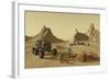 Two Explorers Collect Rock Samples to Take Back to their Mars Habitat-Stocktrek Images-Framed Art Print