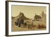 Two Explorers Collect Rock Samples to Take Back to their Mars Habitat-Stocktrek Images-Framed Art Print