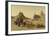 Two Explorers Collect Rock Samples to Take Back to their Mars Habitat-Stocktrek Images-Framed Art Print