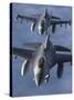 Two F-16 Fighting Falcons Fly in Formation-Stocktrek Images-Stretched Canvas