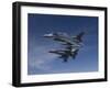 Two F-16's Manuever On An Air-to-air Training Mission-Stocktrek Images-Framed Photographic Print