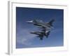 Two F-16's Manuever On An Air-to-air Training Mission-Stocktrek Images-Framed Photographic Print