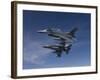 Two F-16's Manuever On An Air-to-air Training Mission-Stocktrek Images-Framed Photographic Print