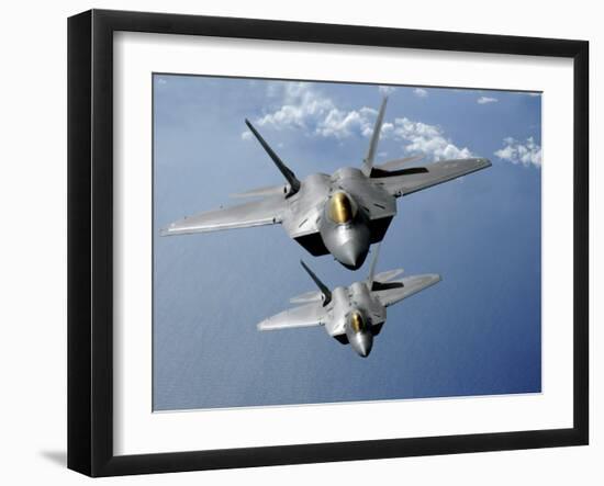 Two F-22 Raptors Fly over the Pacific Ocean-Stocktrek Images-Framed Photographic Print