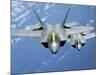 Two F-22 Raptors Fly over the Pacific Ocean-null-Mounted Photographic Print