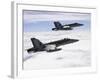 Two F/A-18C Hornets Fly Over the Pacific Missile Range Facility-Stocktrek Images-Framed Photographic Print