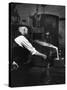 Two Factory Workers Pour Molten Metal into a Small Mould. Photograph by Heinz Zinram-Heinz Zinram-Stretched Canvas