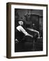 Two Factory Workers Pour Molten Metal into a Small Mould. Photograph by Heinz Zinram-Heinz Zinram-Framed Photographic Print