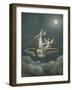 Two Fairies Standing on the Back of an Owl Beneath a Moon-Amelia Jane Murray-Framed Giclee Print