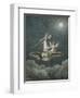 Two Fairies Standing on the Back of an Owl Beneath a Moon-Amelia Jane Murray-Framed Giclee Print