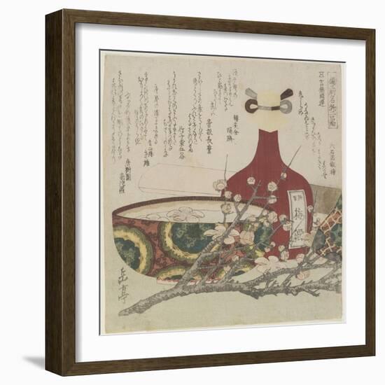 Two Famous Bizen Pottery Pieces for Kibi Province Circle-Yashima Gakutei-Framed Giclee Print