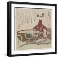 Two Famous Bizen Pottery Pieces for Kibi Province Circle-Yashima Gakutei-Framed Giclee Print