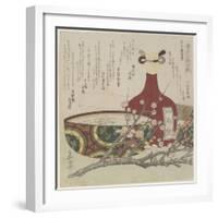 Two Famous Bizen Pottery Pieces for Kibi Province Circle-Yashima Gakutei-Framed Giclee Print