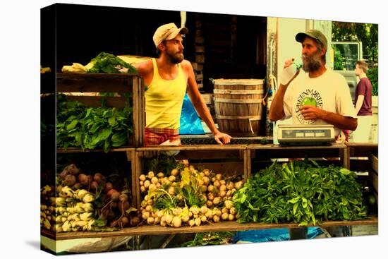 Two Farmers at the Union Square Green Market, New York City.-Sabine Jacobs-Stretched Canvas